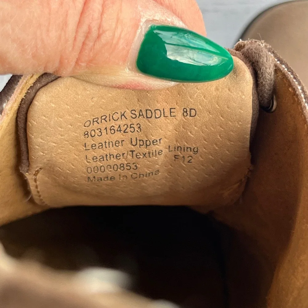 Polo Ralph Lauren Vintage Saddle Brown Leather Suede Oxford Shoes‎ Mens 8D